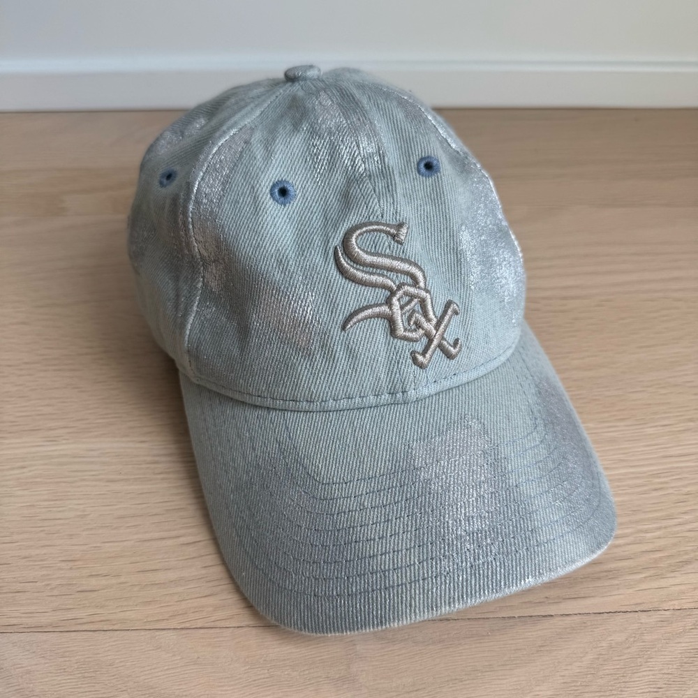 Chicago White Sox Women’s Hat Washed Gray Denim With Silver‎ Detail